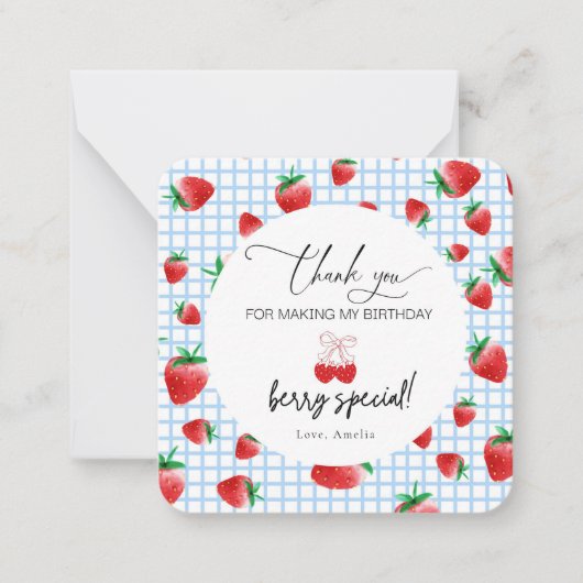 Berry Sweet Premier Carte de remerciements d'anniv (Devant)