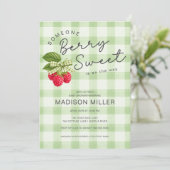 Berry Sweet Raspberry Baby Shower Invitation (Debout devant)