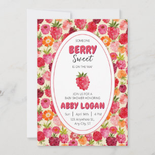 Berry Sweet Raspberry Baby shower Kaart