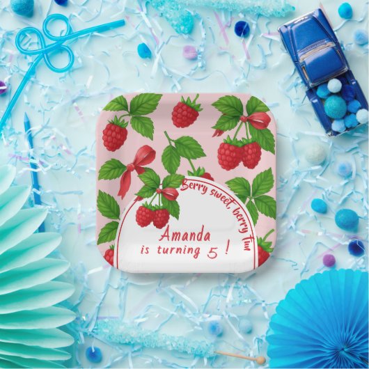 Berry Sweet Raspberry Kids Verjaardagsfeestje - Papieren Bordje (Feest)