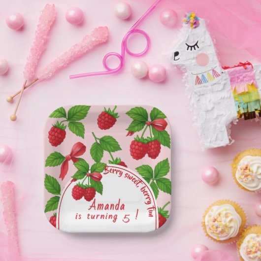 Berry Sweet Raspberry Kids Verjaardagsfeestje - Papieren Bordje (Feest)