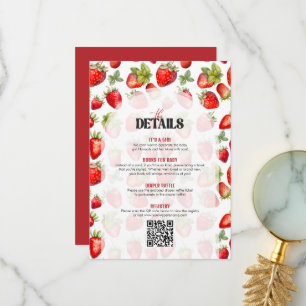 Berry Sweet Red White Baby shower Details Kaart
