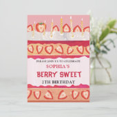 Berry Sweet rose cake Invitation (Debout devant)