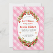 Berry Sweet Rose En vichy Baby shower Invitation (Devant)