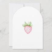 Berry Sweet Roze Aardbei Meisje Baby shower Kaart (Achterkant)