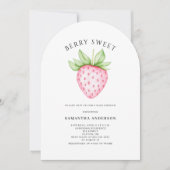 Berry Sweet Roze Aardbei Meisje Baby shower Kaart (Voorkant)