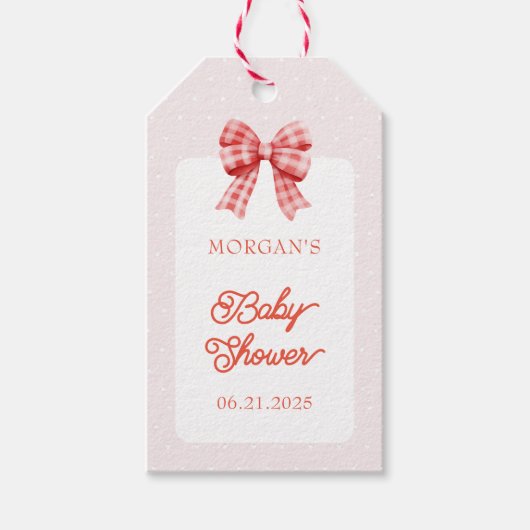 Berry Sweet Roze Coquette Baby shower Cadeaulabel (Voorkant)