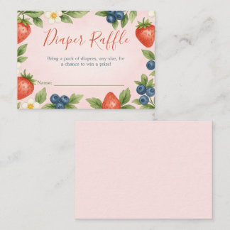 Berry Sweet Rustic Design Diaper Carte Raffle