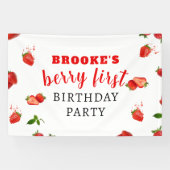 Berry Sweet Strawberry 1er Anniversaire Bannière (Horizontal)