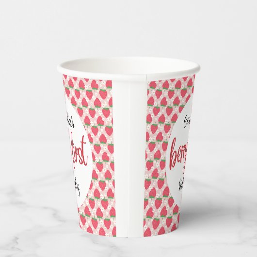 Berry Sweet Strawberry 1st Birthday Party Papieren Bekers (Rechts)