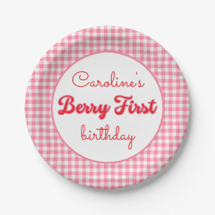 Berry Sweet Strawberry 1st Birthday Party Papieren Bordje