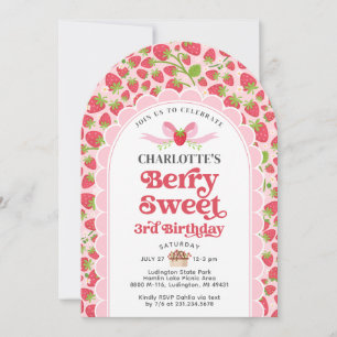 Berry Sweet Strawberry 3e Invitation anniversaire