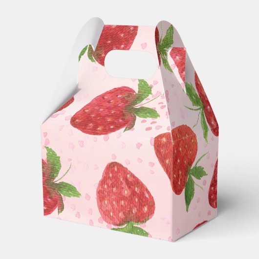 Berry Sweet Strawberry Baby shower Bedankdoosjes (Achterkant)