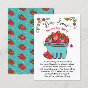 Berry Sweet Strawberry Baby shower Boeken voor Bab Kaart