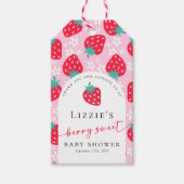 Berry Sweet Strawberry Baby shower Dank u Cadeaulabel (Voorkant)