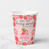 Berry Sweet Strawberry Baby shower gepersonaliseer Papieren Bekers (Achterkant)