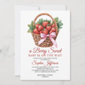 Berry Sweet Strawberry Baby Shower Kaart (Voorkant)