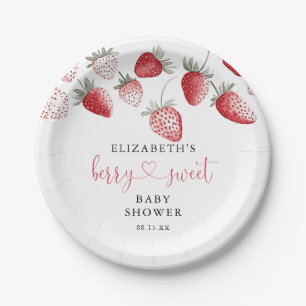 Berry Sweet Strawberry Baby shower Papieren Bordje
