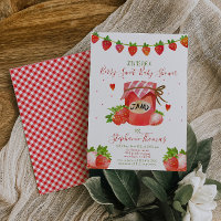 Berry Sweet Strawberry Baby shower Uitnodiging