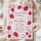 Berry Sweet Strawberry Baby shower Uitnodiging