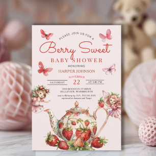 Berry Sweet Strawberry Baby shower Uitnodiging