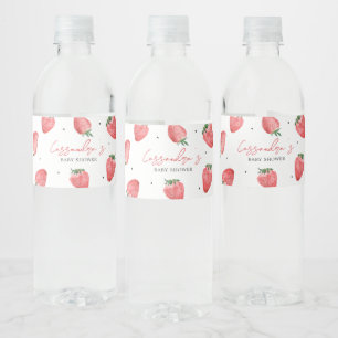 Berry Sweet Strawberry Baby shower Waterfles Etiket