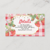 Berry Sweet Strawberry Birthday - Gegevens Informatiekaartje (Voorkant)
