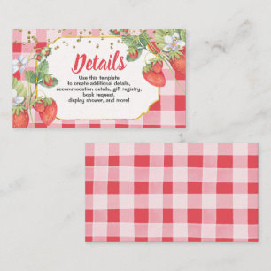 Berry Sweet Strawberry Birthday - Gegevens Informatiekaartje