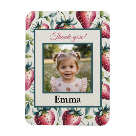 Berry Sweet Strawberry Birthday Thank You Photo Magneet