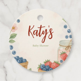 Berry Sweet Strawberry & Blueberry Favoriet Tag Bedankjes Labels