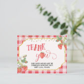 Berry Sweet Strawberry Carte de remerciements d'aq (Debout devant)