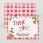 Berry Sweet Strawberry Carte de remerciements d'aq (Devant / Derrière)