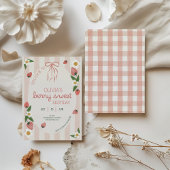 Berry Sweet Strawberry Girl Invitation Anniversair