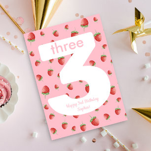 Berry Sweet Strawberry Happy Birthday Kaart