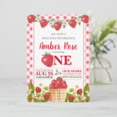 Berry Sweet Strawberry Invitation Anniversaire (Debout devant)