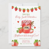 Berry Sweet Strawberry Invitation de fête d'annive (Devant)