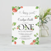 Berry Sweet Strawberry Invitation pour le premier  (Debout devant)