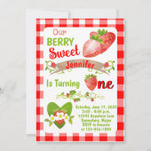 Berry Sweet Strawberry Invitations d'anniversaire (Devant)