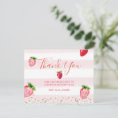 Berry Sweet Strawberry Merci Carte de note (Debout devant)