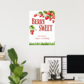 Berry Sweet Strawberry Party Affiche de bienvenue (Bureau à domicile)
