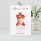 Berry Sweet Strawberry Party Invitation (Debout devant)