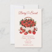Berry Sweet Strawberry Party Invitation (Devant)