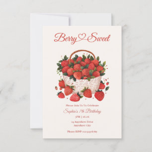 Berry Sweet Strawberry Party Invitation