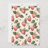 Berry Sweet Strawberry rose Baby shower Invitation (Dos)