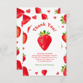 Berry Sweet Strawberry Spring Fruit Baby shower Bedankkaart (Voorkant / Achterkant)