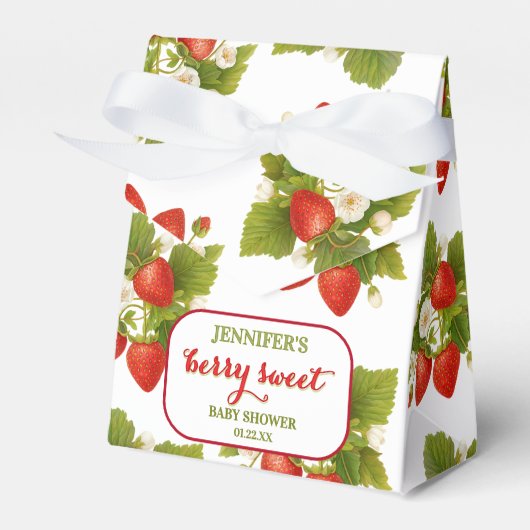 Berry Sweet Strawberry Theme Baby shower Bedankdoosjes (Voorkant Zijde)