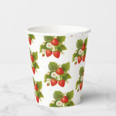 Berry Sweet Strawberry Theme Baby shower Papieren Bekers (Achterkant)