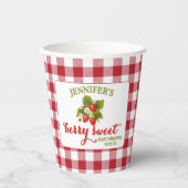 Berry Sweet Strawberry Theme Baby shower Papieren Bekers (Voorkant)