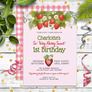 Berry Sweet Strawberry Theme Girl's Birthday Kaart