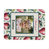 Berry Sweet Strawberry Verjaardag Fotonaam Magneet (Horizontaal)